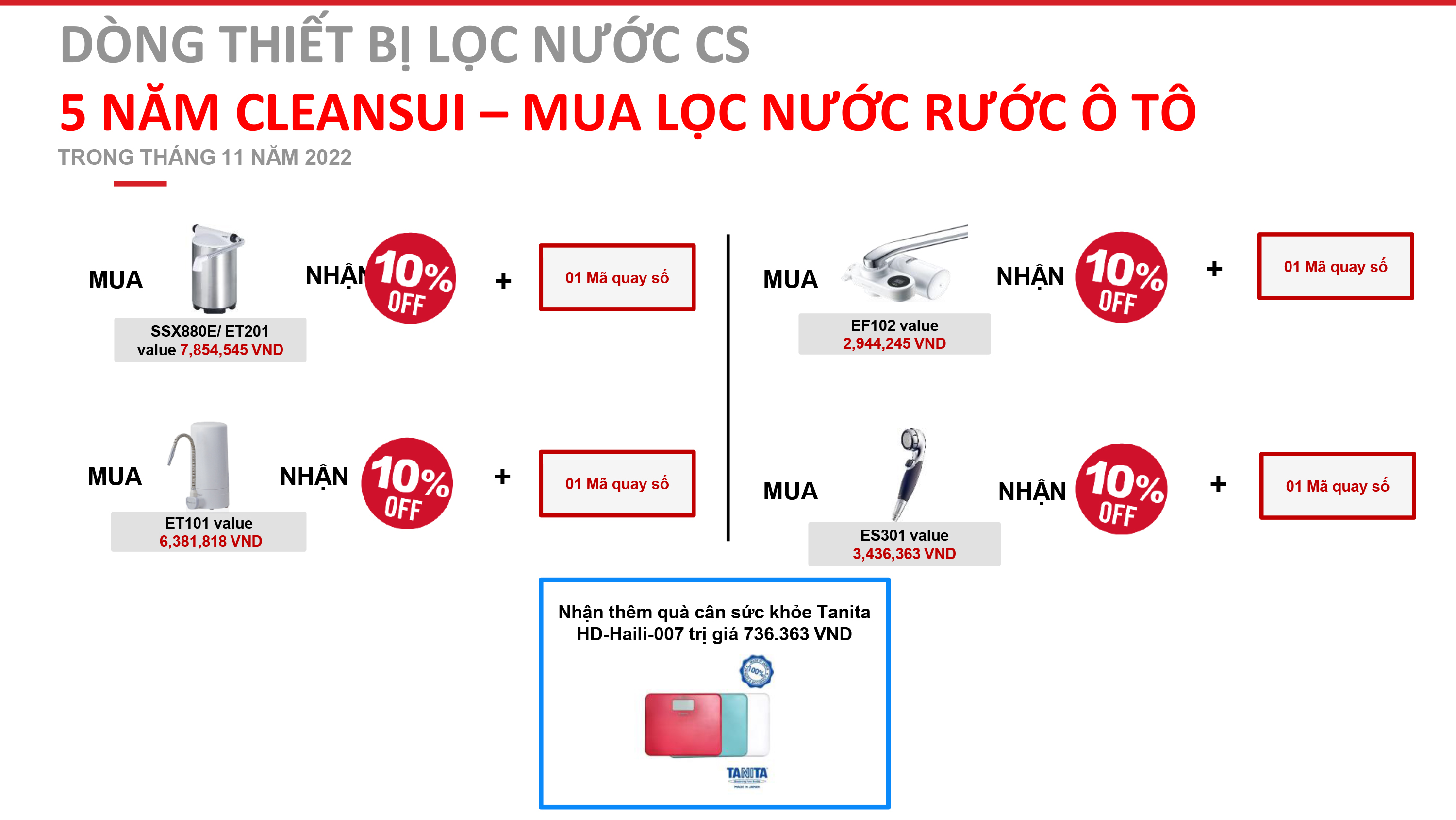 Chương trình khuyến mãi - quay số trúng thưởng Cleansui -3